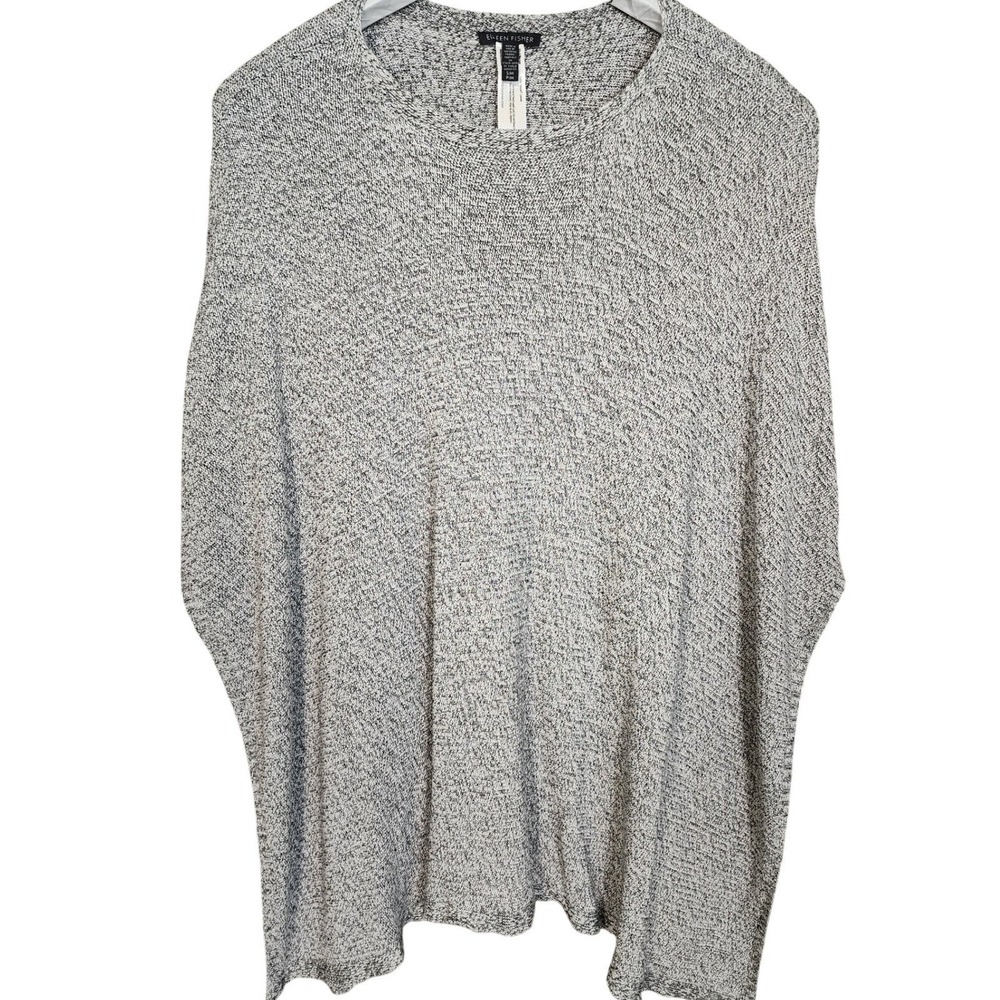 Eileen Fisher Top‎ Womens M Knit Poncho Sweater Top Comfortcore Coastal Spring